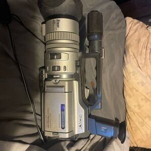 Sony Silver Professional Video Camcorder with Telephoto Lens